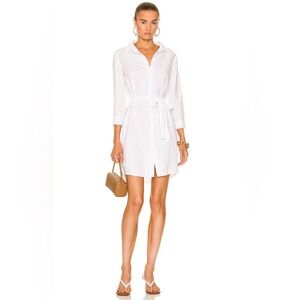 L'AGENCE Linen Bella 3/4 Sleeve Shirtdress